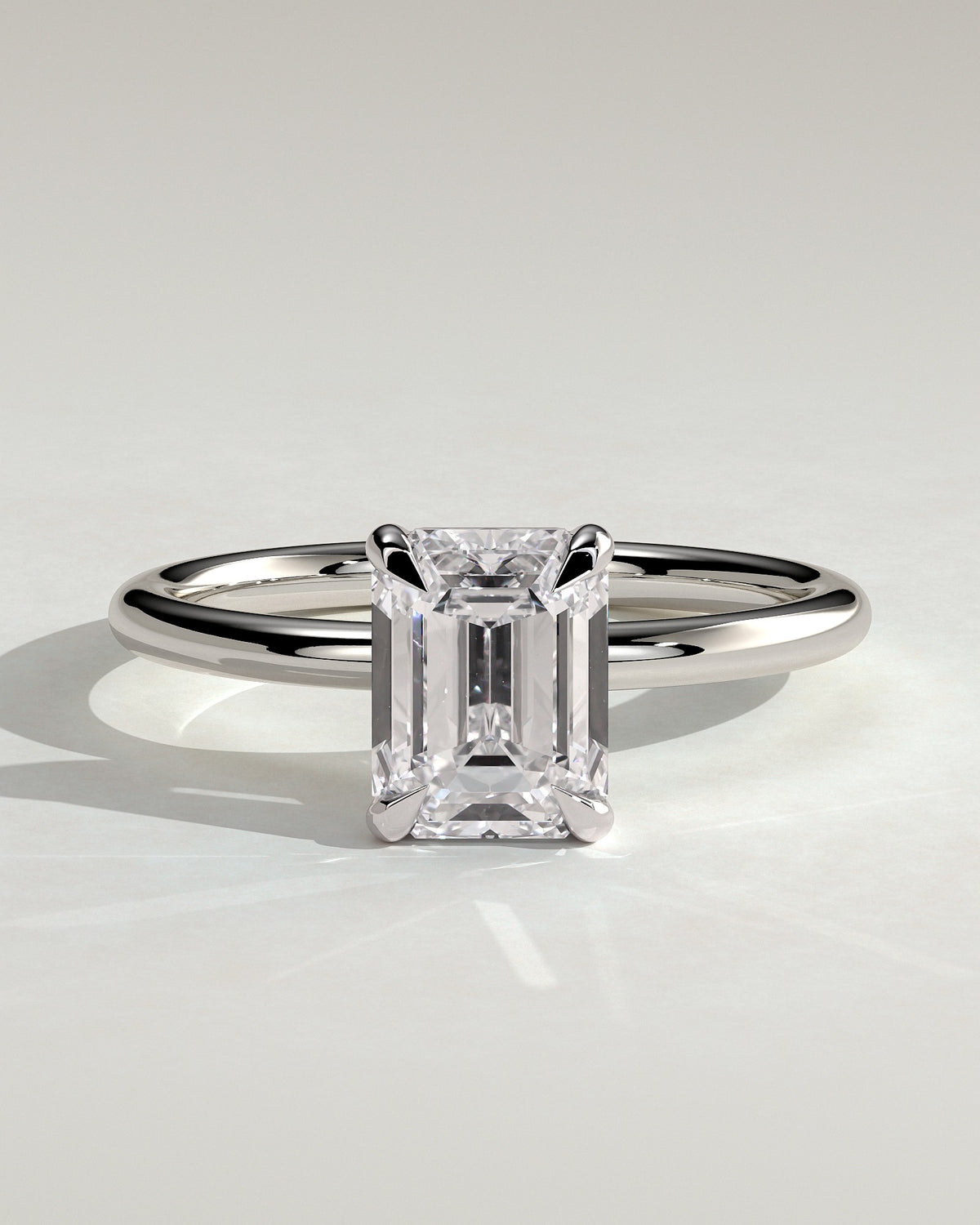 Celine – Emerald Solitär Verlobungsring in 14k/18k Weißgold mit Labordiamant | Élysée Diamonds