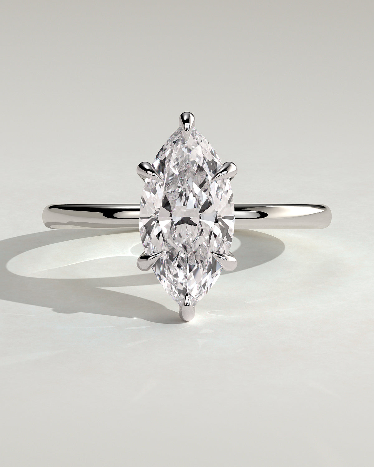 Ondine – Marquise Solitär Verlobungsring in 14k/18k Weißgold mit Labordiamant | Élysée Diamonds