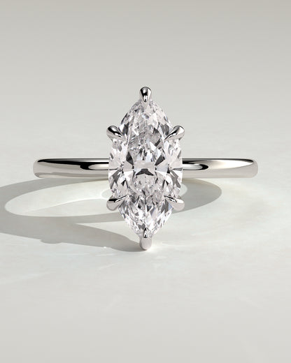 Ondine – Marquise Solitär Verlobungsring in 14k/18k Weißgold mit Labordiamant | Élysée Diamonds