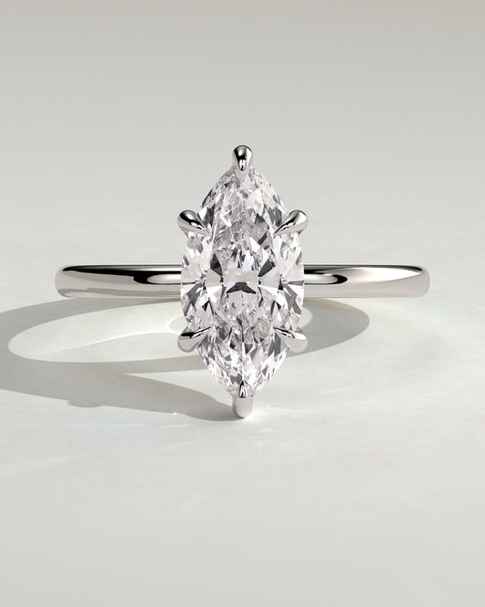 Ondine – Marquise Solitär Verlobungsring in 14k/18k Weißgold mit Labordiamant | Élysée Diamonds