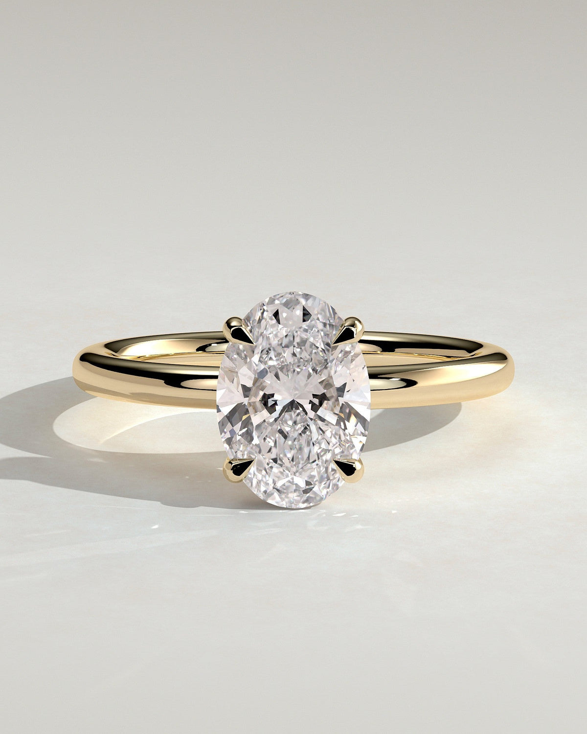 Aurelia – Ovaler Solitär Verlobungsring in 14k/18k Gelbgold mit Labordiamant | Élysée Diamonds