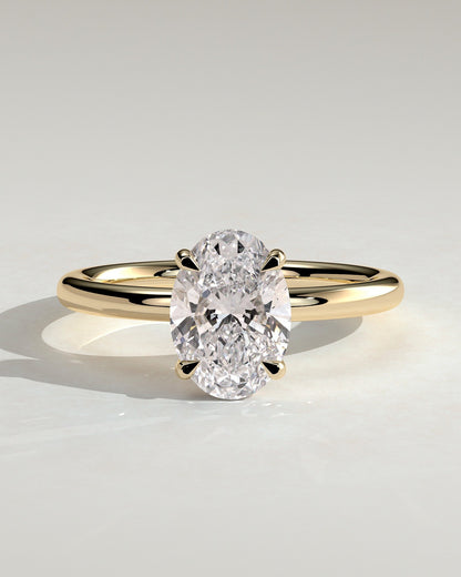 Aurelia – Ovaler Solitär Verlobungsring in 14k/18k Gelbgold mit Labordiamant | Élysée Diamonds