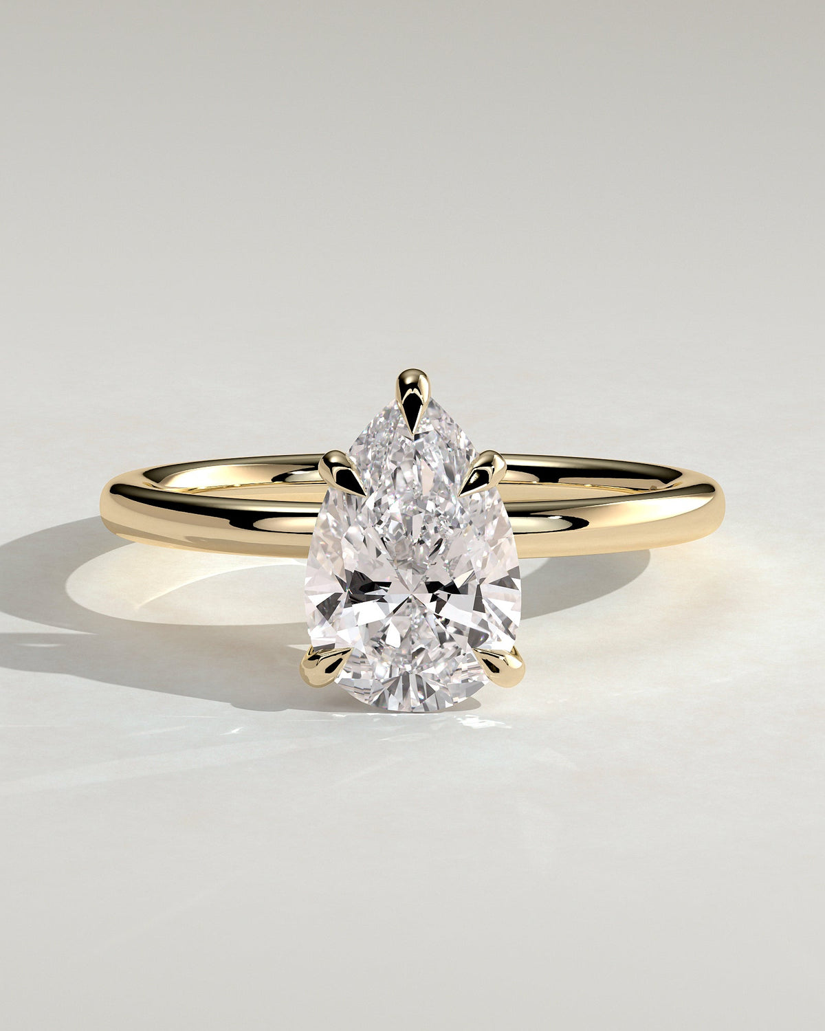 Valora – Pear Solitär Verlobungsring in 14k/18k Gelbgold mit Labordiamant | Élysée Diamonds