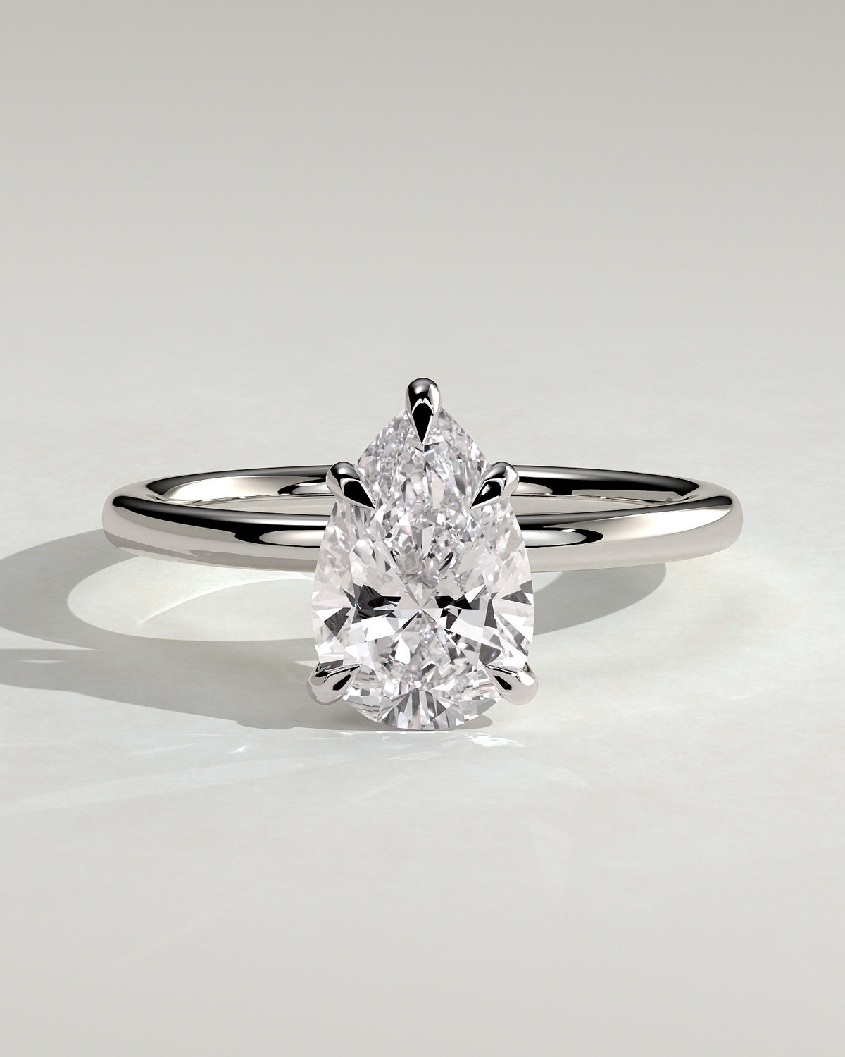 Valora – Pear Solitär Verlobungsring in 14k/18k Weißgold mit Labordiamant | Élysée Diamonds