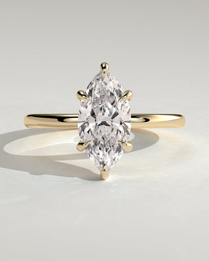 Ondine – Marquise Solitär Verlobungsring in 14k/18k Gelbgold mit Labordiamant | Élysée Diamonds