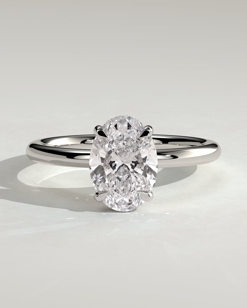 Aurelia – Ovaler Solitär Verlobungsring in 14k/18k Weißgold mit Labordiamant | Élysée Diamonds