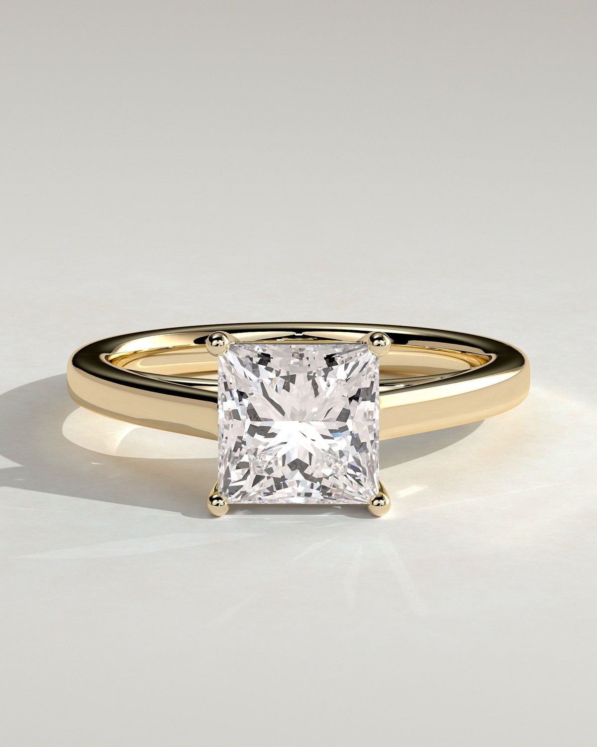 Aurelle – Princess Solitär Verlobungsring in 14k/18k Gelbgold mit Labordiamant | Élysée Diamonds