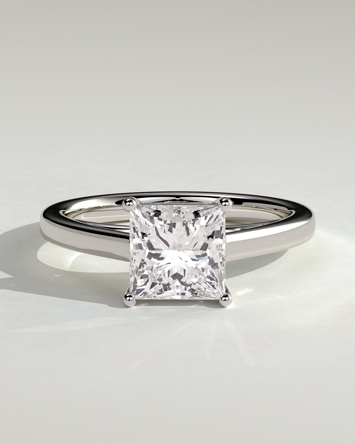 Aurelle – Princess Solitär Verlobungsring in 14k/18k Weißgold mit Labordiamant | Élysée Diamonds