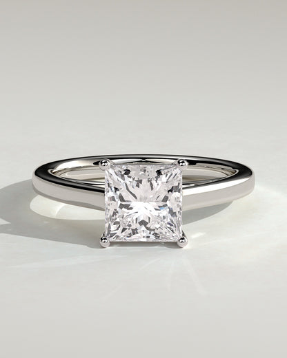 Aurelle – Princess Solitär Verlobungsring in 14k/18k Weißgold mit Labordiamant | Élysée Diamonds