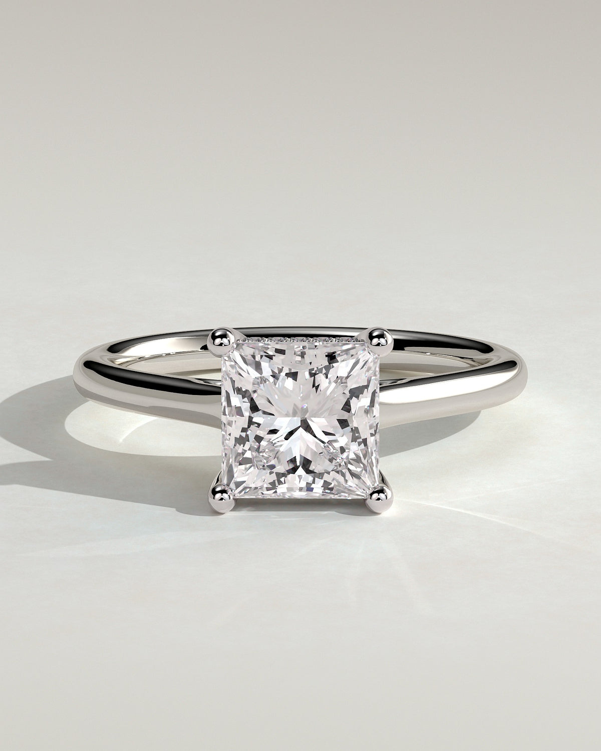Solara – Princess Verlobungsring mit Hidden Halo in 14k/18k Weißgold mit Labordiamant | Élysée Diamonds