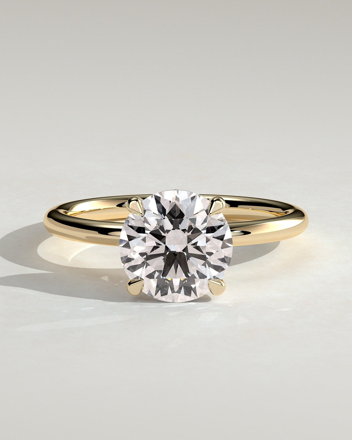 Vela – Runder Solitär Verlobungsring in 14k/18k Gelbgold mit Labordiamant | Élysée Diamonds