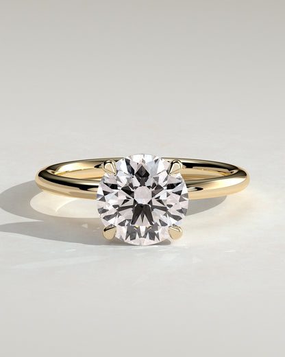 Vela – Runder Solitär Verlobungsring in 14k/18k Gelbgold mit Labordiamant | Élysée Diamonds