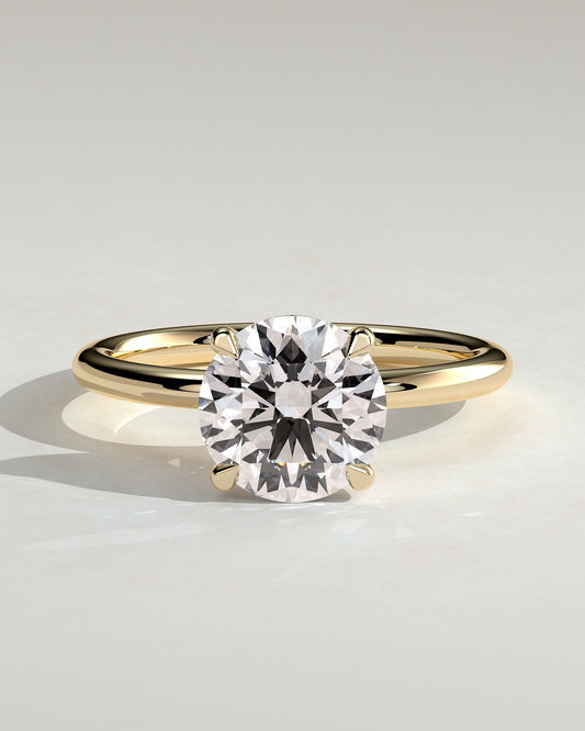 Vela – Runder Solitär Verlobungsring in 14k/18k Gelbgold mit Labordiamant | Élysée Diamonds